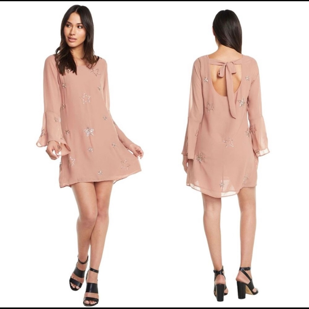 NWT Chaser Beaded Star Mini Dress